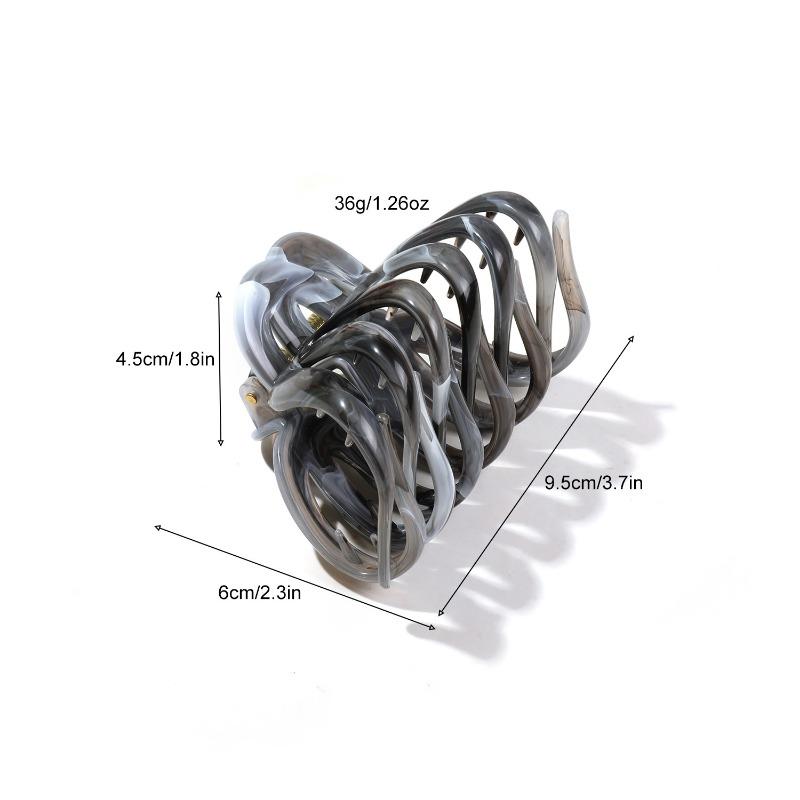 High-end Texture Marble Pumpkin Hair Clip Back of The Head Updo Shark Clip Grappling Clip Hair Accessory