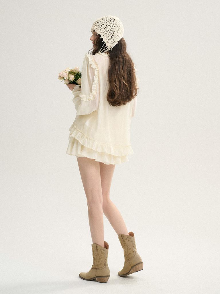 Sinseuden Panna Ruffle Blouse Set