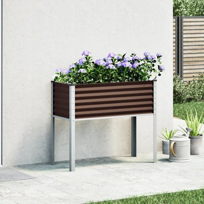 VidaXL Brown Planter 100x45x90 Cm Steel, Outdoor Planter, Flower Box, Tomato Planter, Patio Planter, 4008971