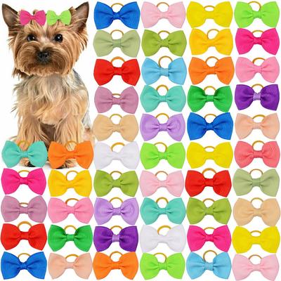 100 Piezas Lazos para Perros Accesorios para el Pelo de Mascotas Perros Lindos Lazos para el Pelo de Perro Bandas Elásticas Productos para Mascotas Accesorios para Perros Pequeños