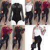 Women Sleeve Long Sexy Stretch Bodycon Bodysuit Tops Casual Leotard Plain Shirt