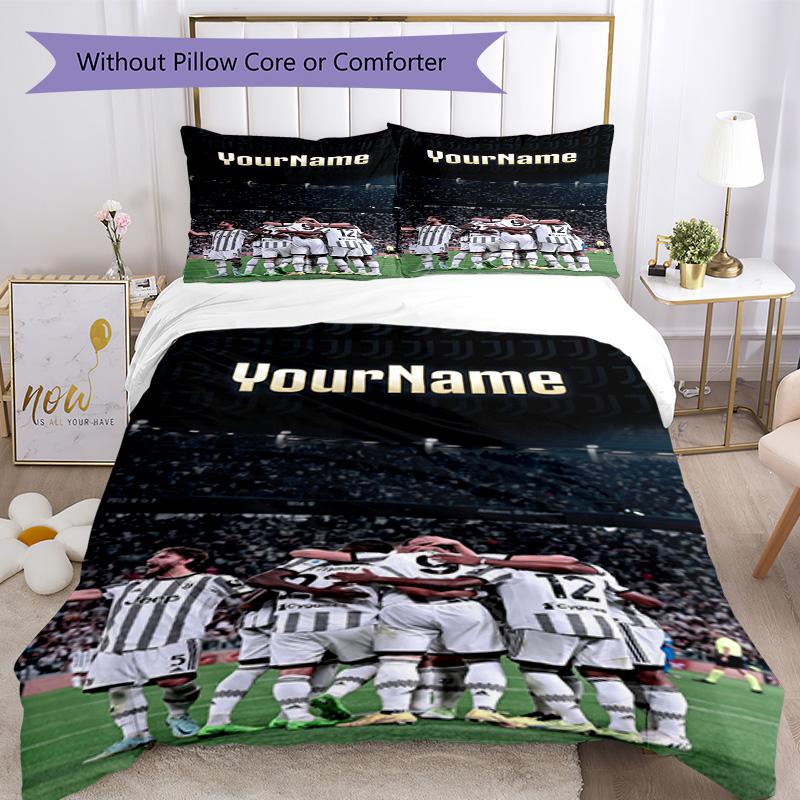 Juventus Customize Your Name Bedding Set Breathable Duvet Cover with Pillowcases Home Decoration Birthday Gift