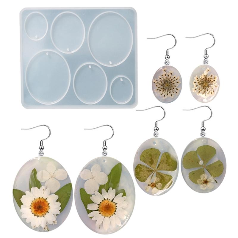 Schmuck Gießform aus Harz Modisches Muster Halskettenanhänger Ohrring Kristall Epoxidform Set Handgefertigtes Handwerk Silikonform