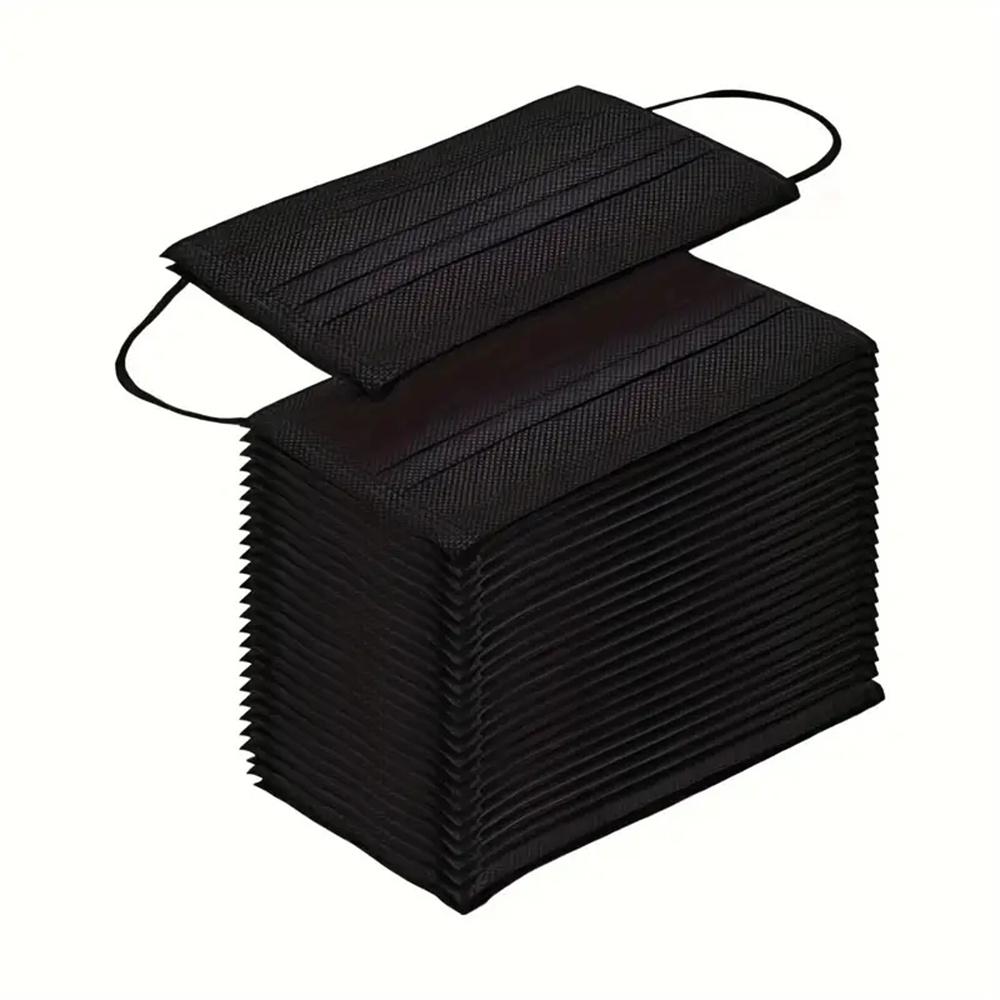 200pcs Black Disposable Face Masks 3 Layers Ply Filter Nonwove Anti Dust Breathable Protective Safe Facemask Adult Mouth Mask