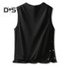 Men Vest Sleeveless Round Neck Loose Fit Tank Tops with Side Buckles Closure Solid Color Casual Tops Summer Wear