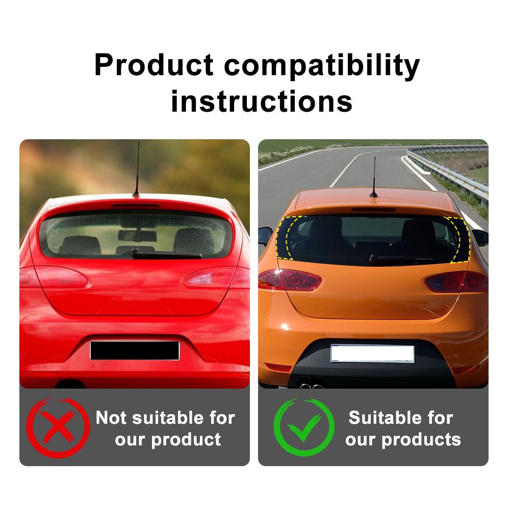For Seat Leon Altea 2005 2006 2007 2008 2009 2010 2011 2012 Car Rear Windshield Deocor Sticker Carbon Fiber Pattern Glossy Black