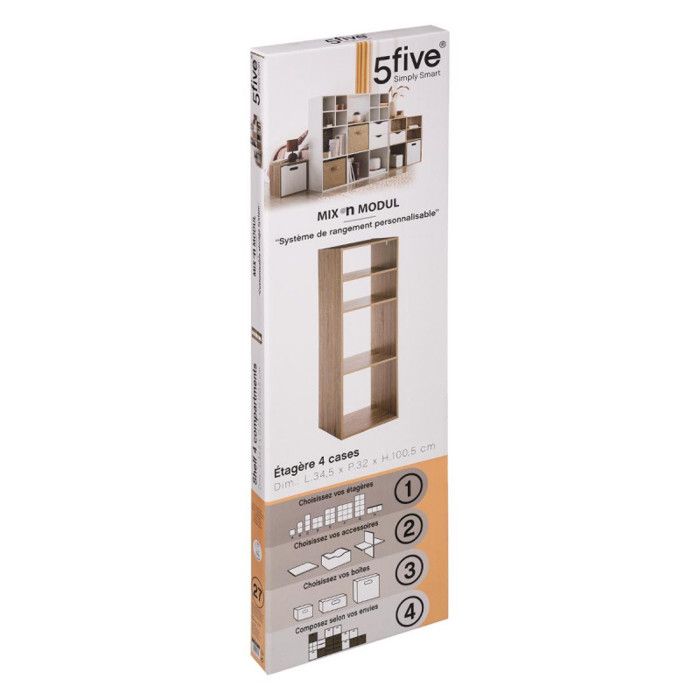 Étagère 2 cases + 2 étagères Mix Atmosphera - Naturel