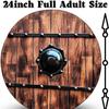 Vikings Handcrafted Adult Warrior Shield Handmade Natural Wood Iron Battle Play Halloween Cosplay