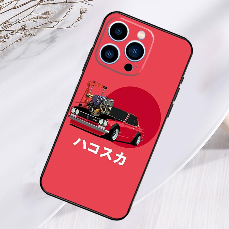 JDM Drift Car Phone Case For iPhone 17 Pro Max 16 15 13 12 11 14 Pro Max Plus 13 12 Mini 16e 17 Air Cover