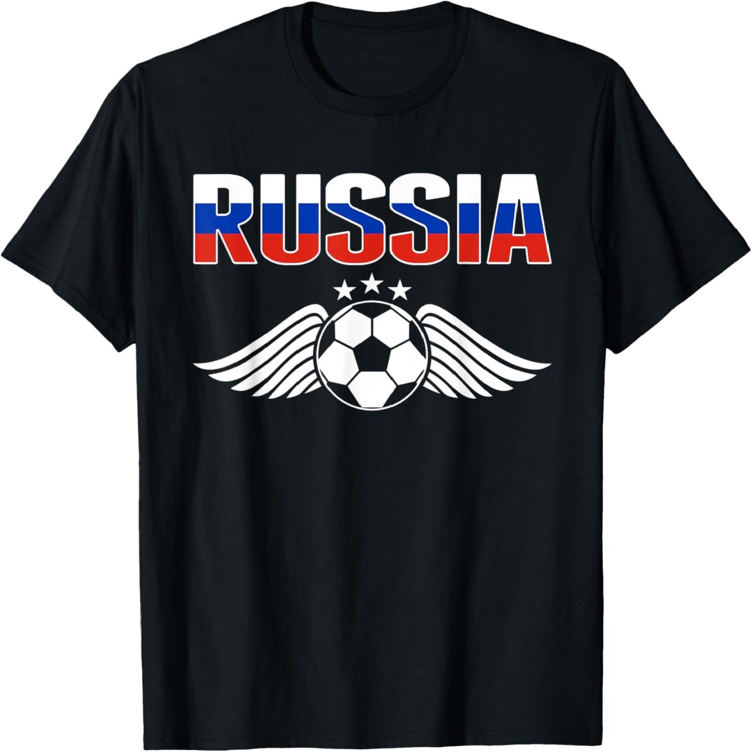 Proud Russia Soccer Fans Jersey Russian Flag Football Lovers T-Shirt S разноцветный