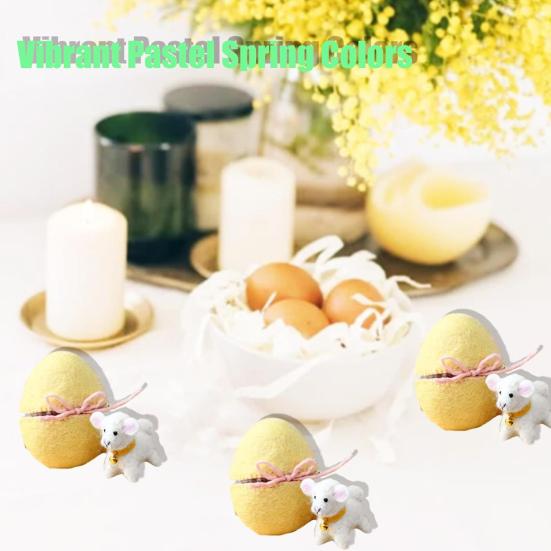Easter Egg Ornament with Hidden Felt Animal Toy Handmade Lace-up Egg with Animal Inside Desktop Decoration Easter Holiday Party Favors