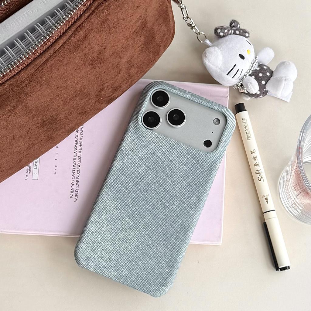 Retro Vintage Cowboy Fabric Case for iPhone 17 Air 16 15 14 13 12 Pro Max Plus Luxury Jeans Bumper Armor Frameless Phone Cover