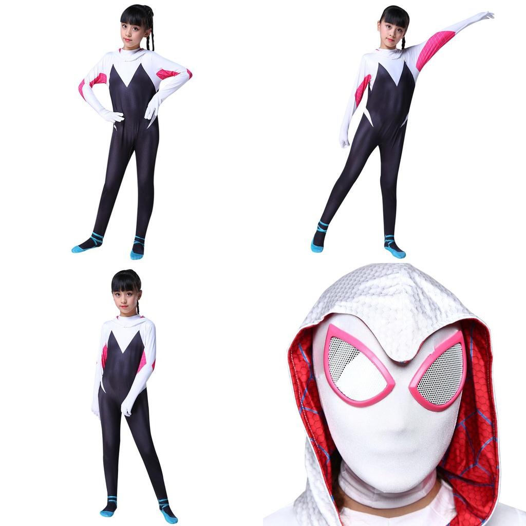 Vibrant Spider-man Into The Spider-verse Gwen Stacy Kids Costume Jumpsuit For Playful Adventures