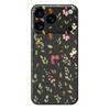 For iPhone 17 Pro Case Small Flower Leaves Pattern Printing Straight Edge TPU Phone Back Cover