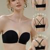 Women's Anti-Slip Push-Up Strapless Bra with Front Buckle and Padded Bandeau for Beautiful Back