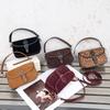 New Matte Cowhide Leopard Print Flip Small Square Bag Women's Oblique Span Leather Shoulder Bag Simple Saddle Bag