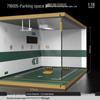 1/18 Wooden Parking Garage Model with Lighting and Dustproof Ornaments