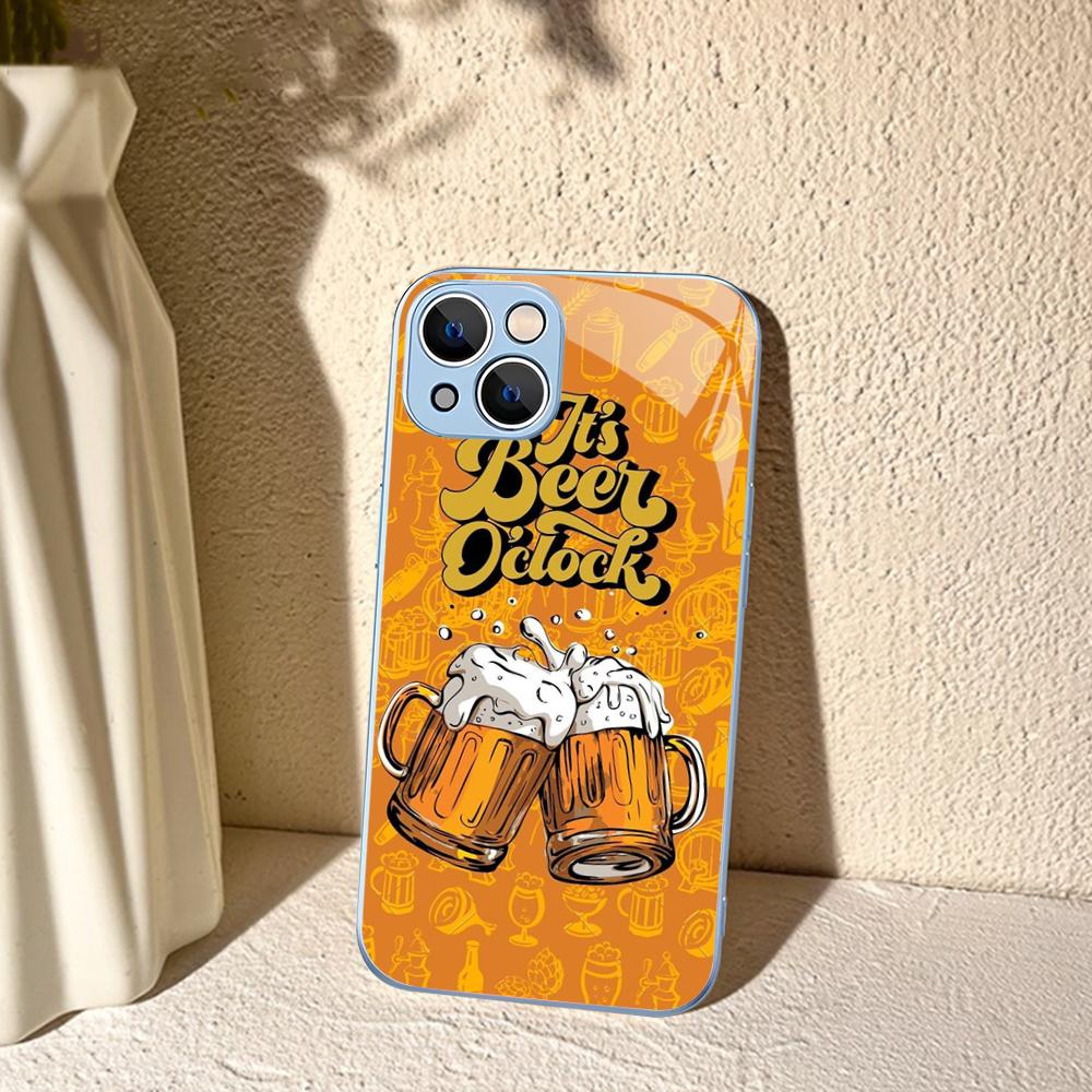 

Beer Alcohol Phone Case For IPhone 14 13 12 Mini 11 Pro XS Max X XR 14 Plus Tempered Glass Cover iphone 11 pro