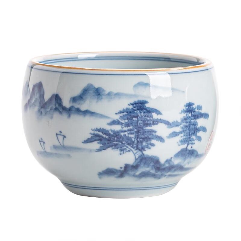 Su-Style Hand-Painted Lotus Mountain Kung Fu Tea Cup Set
