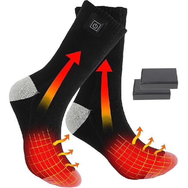 Heated Socks for Men Women, Battery Heated Socks, Electric Heated Socks Washable Winter Warm Socks for Outdoors Work Fishing Hunting Skiing Cycling Uniform