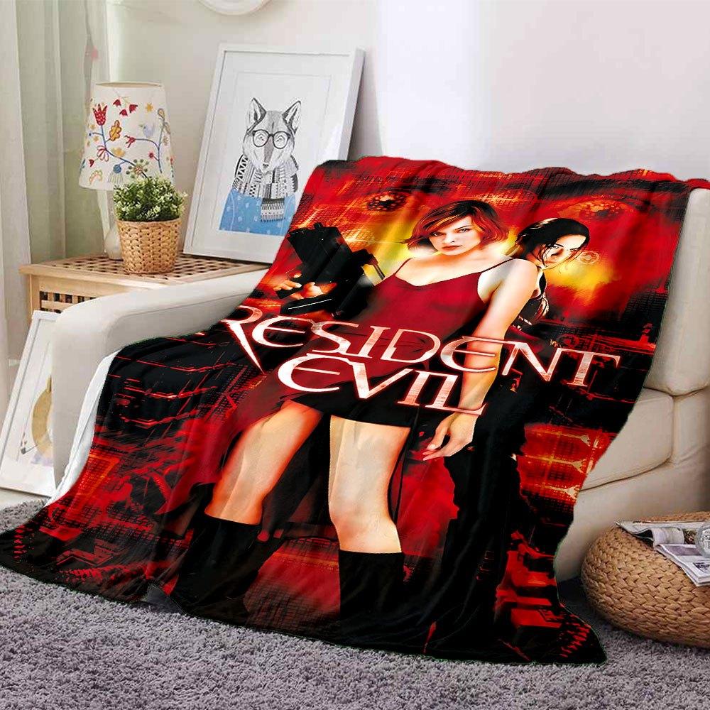 1pc Resident Evil 12 Blanket Soft Warm Throw for Home, Office, Travel All Season Cozy Bedding Gift, Office Cozy Accessor