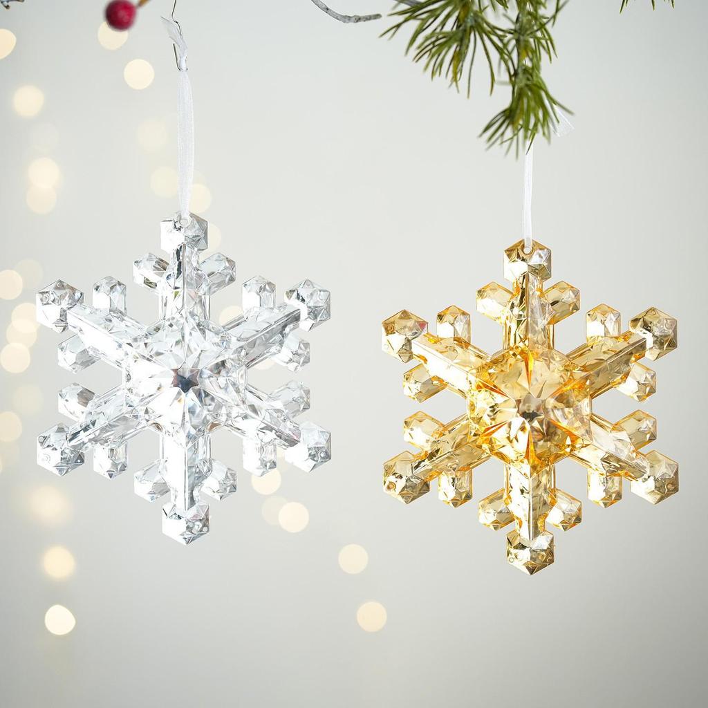 Colorful Acrylic Gem Snowflake Christmas Tree Ornament