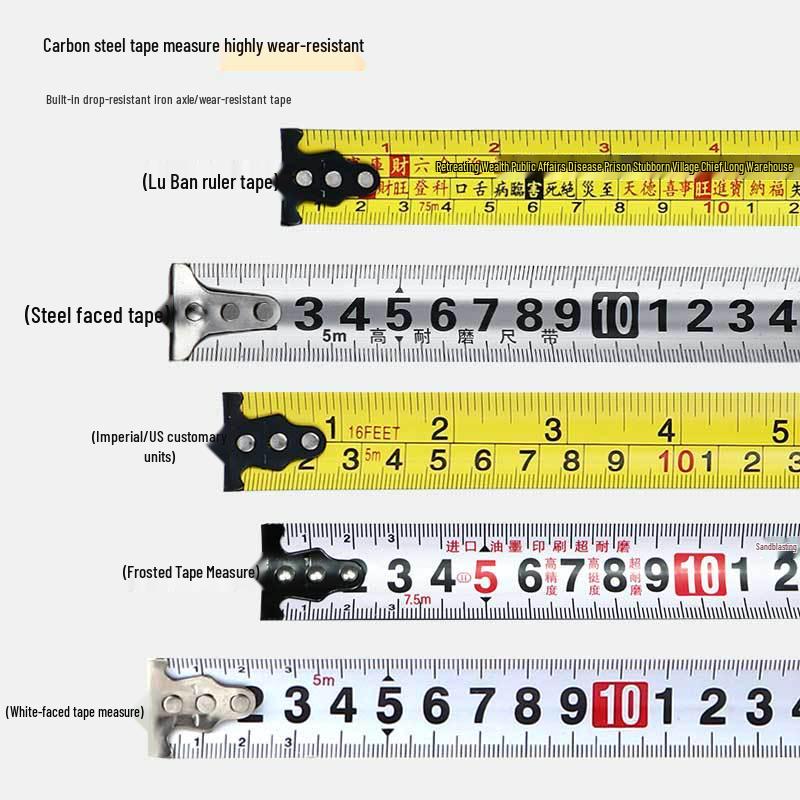5m Durable ABS & Steel Tape Measure - Metric/Imperial, Wear & Drop Resistant