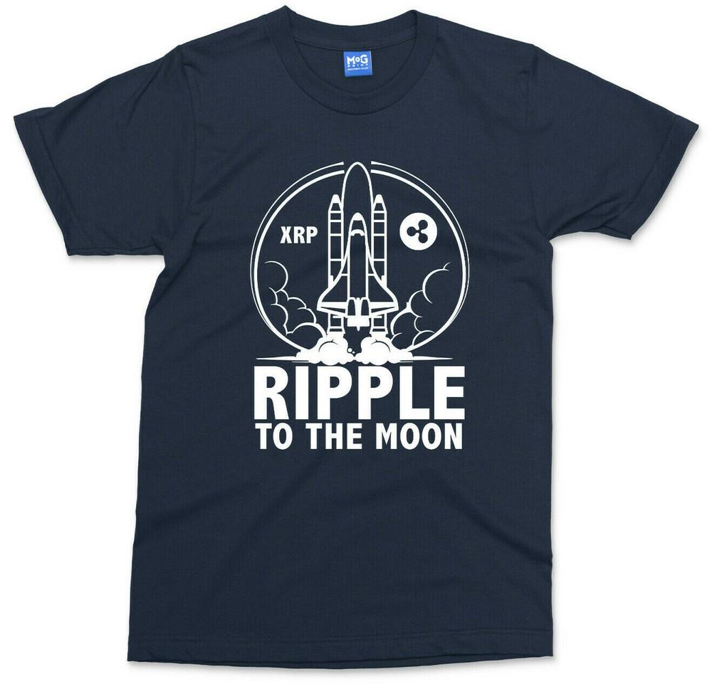 Ripple To The Moon TShirt Xrp Army Rocket Trader Investor Investing Tee Gifts S