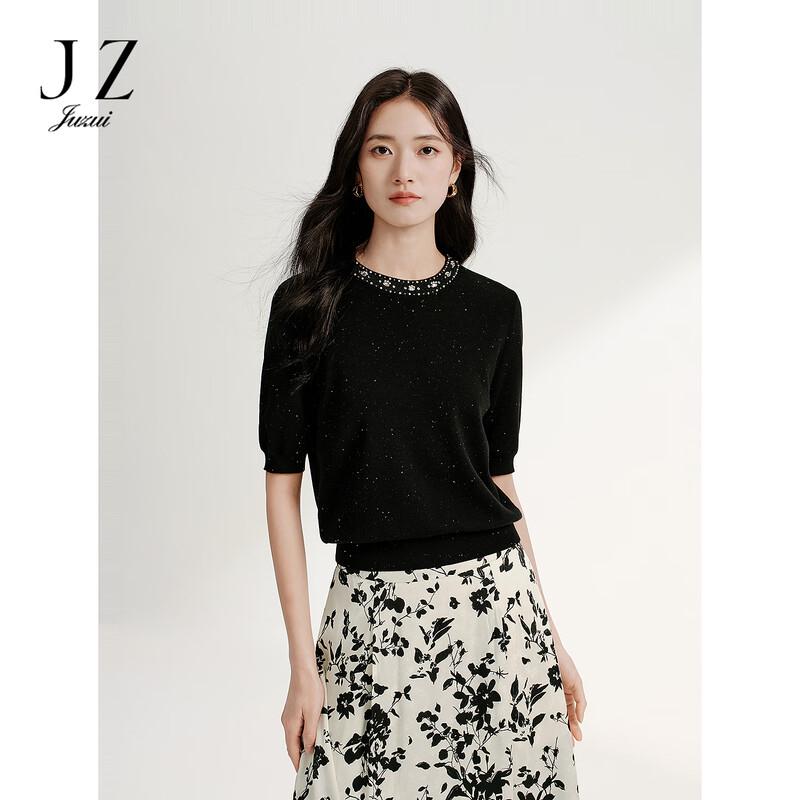 JUZUI Women s Beaded Merino Wool Sweater 2XL