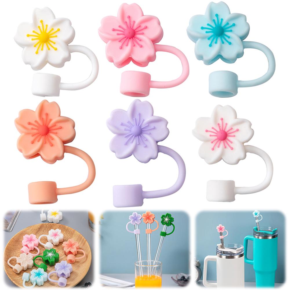 4/6Pcs Silicone Straw Tips Protectors 10mm Cute Straw Tips Lids Protectors Drinking Caps Straws Stopper for Stanley 30/40OZ Cups