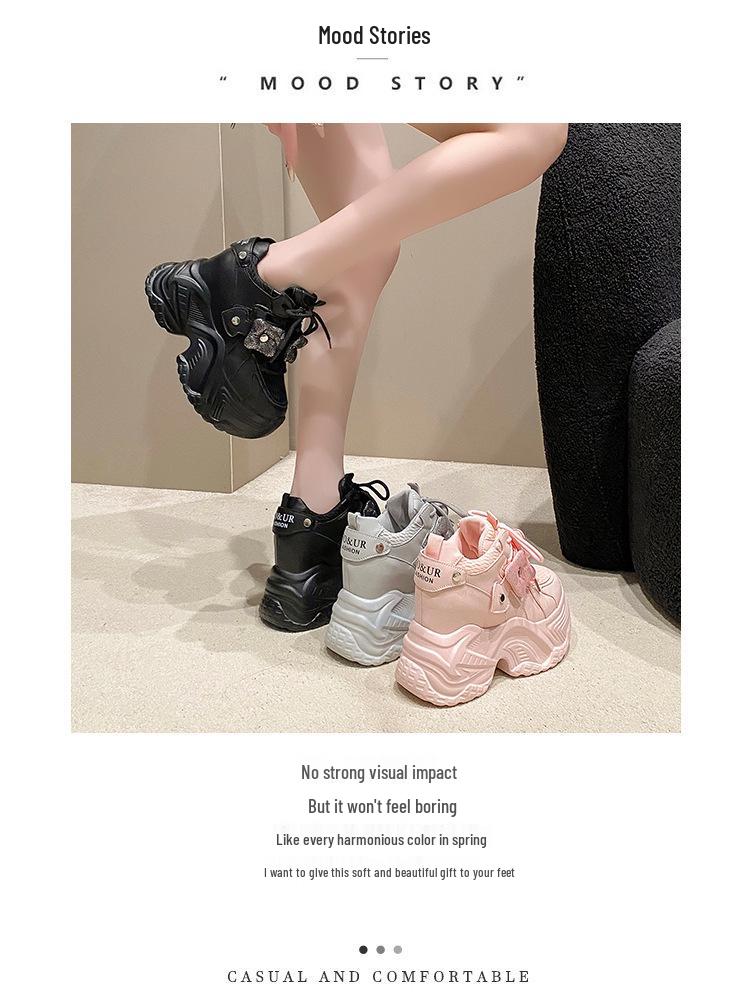 2025 Women's Thick-Soled Height-Enhancing Casual Sneakers – Spring/Autumn Fashion