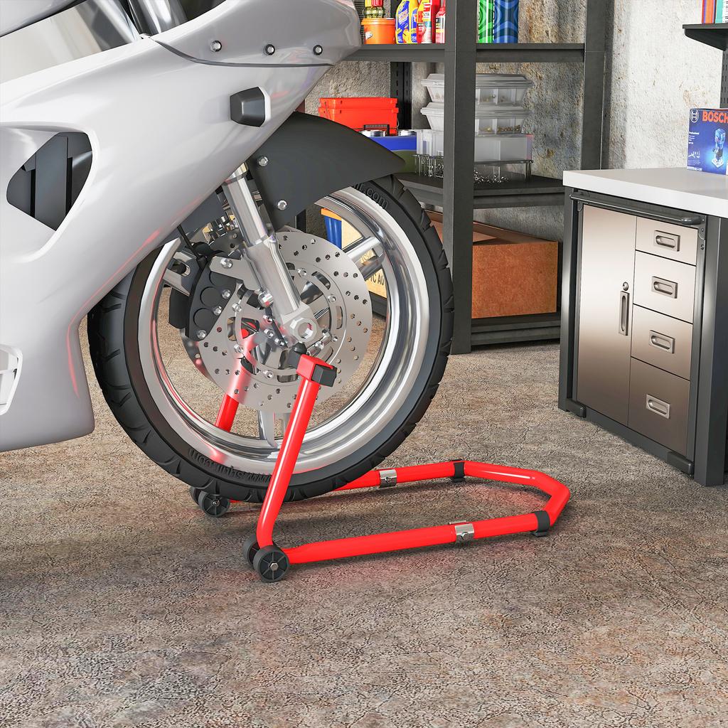 Motorcycle Stand, 390 Kg Capacity, U+L Forks, 43 X 36 X 64 Cm, Red