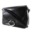 Prada One Belt Shoulder Bag Black Patent Leather Women Used