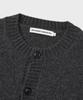 Branded Brushed Alpaca Cardigan [Charcoal]