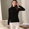 Maglioni da donna in peluche a collo mezzo alto aderenti, maglioni a manica lunga in maglia tinta unita casual autunnali invernali, taglie grandi