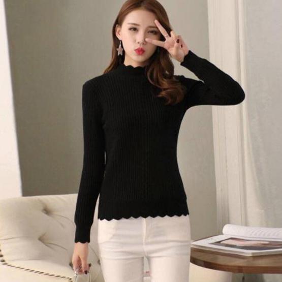 Maglioni da donna in peluche a collo mezzo alto aderenti, maglioni a manica lunga in maglia tinta unita casual autunnali invernali, taglie grandi