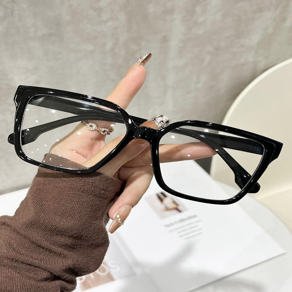 Fashion Leopard Print Eyewear Aesthetic Oversized Frame Clear Lens Specs Classic Square Optical Glasses Acetate Material