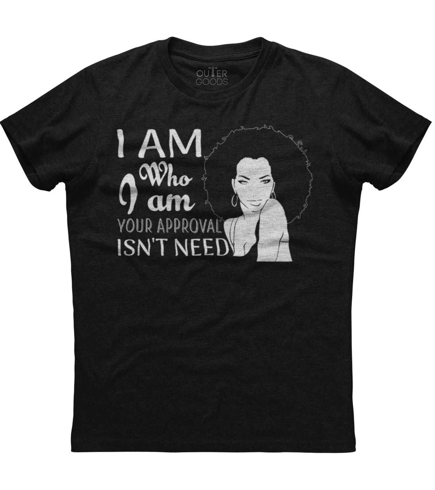 I Am Who I Am Black Queen Lady Womens Short Sleeve Cotton Black New T-shirt M