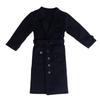 1/6 Scale Trench Coat Waist Belt Black Figure Outerwear