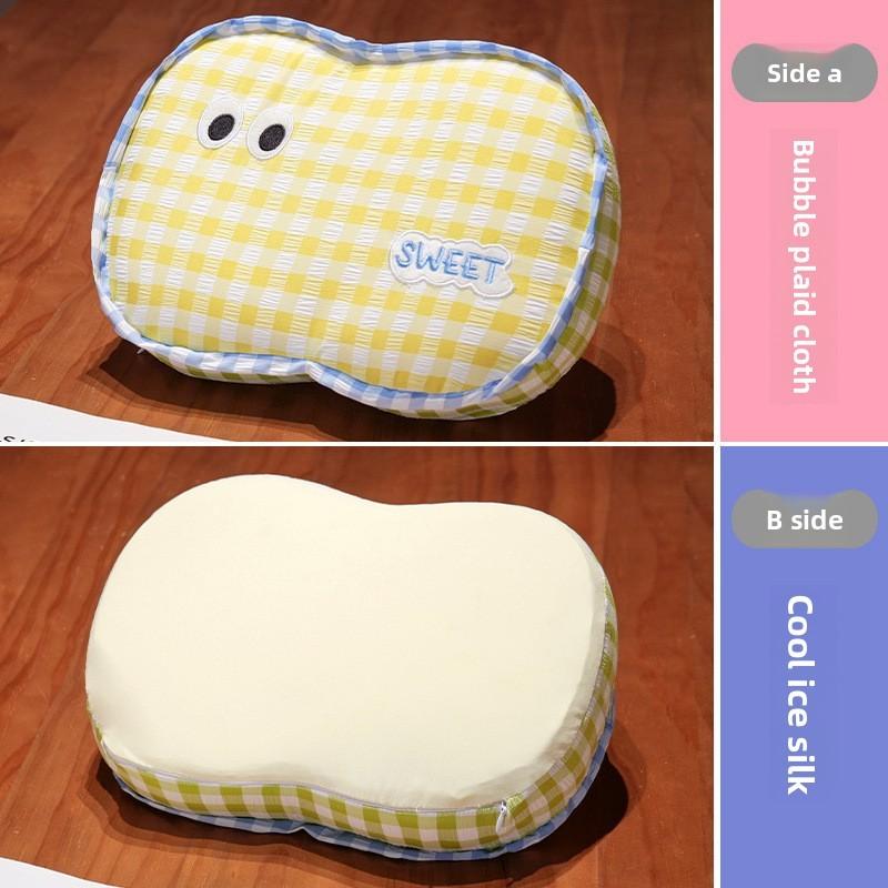 Grid Nap Pillow With Memory Foam For Office Rest And Student Dorm Use