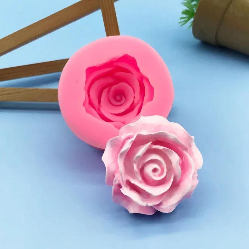 1ks 3D krásné růže silikonová forma DIY nástroje na zdobení čokoládových dortů Fondán dekorace na svatební dort Květiny Forma na mýdlo