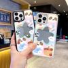 Ins Wind Soft Cute Feeling Apple Puppy Mobile Phone Case iPhone15 Makeup Mirror 16 Cute Mirror Apple 17pro