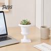 Maceta Urna de Flores, Maceta de Plástico Blanca Urna Pequeña para Flores, Maceta Retro Elegante para Decoración de Mesa de Interior