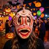 Comfortable Halloween Mask Horror Mask, with Hollow Realistic Fangs, Lightweight Breathable Unique Party PU Foam Grimace for Cosplay Costume Props