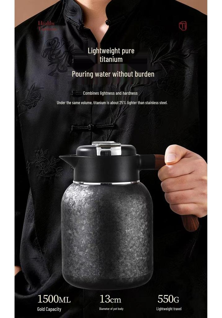 Premium Titanium-Coated Large Capacity Thermos Pot for Office Tea Brewing & Stewing - Ideal Business Gift
