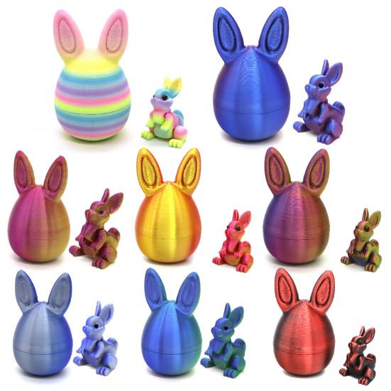 Påskhare Öra Äggprydnad med Ledad Kanin Inuti 3D-printad Rörliga Leder Kaninfigur Fidgetleksak Påskhelg Festdekoration