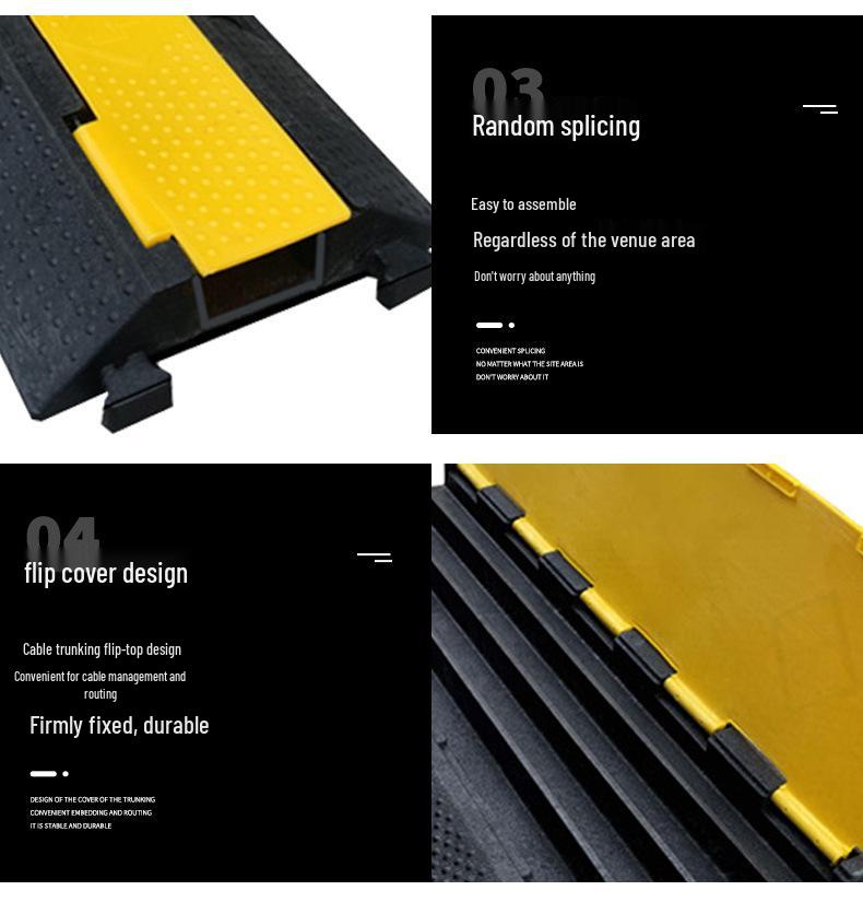 Rubber Cable Trunking Speed Bump - PVC Indoor/Outdoor Cable Protection Channel Cover