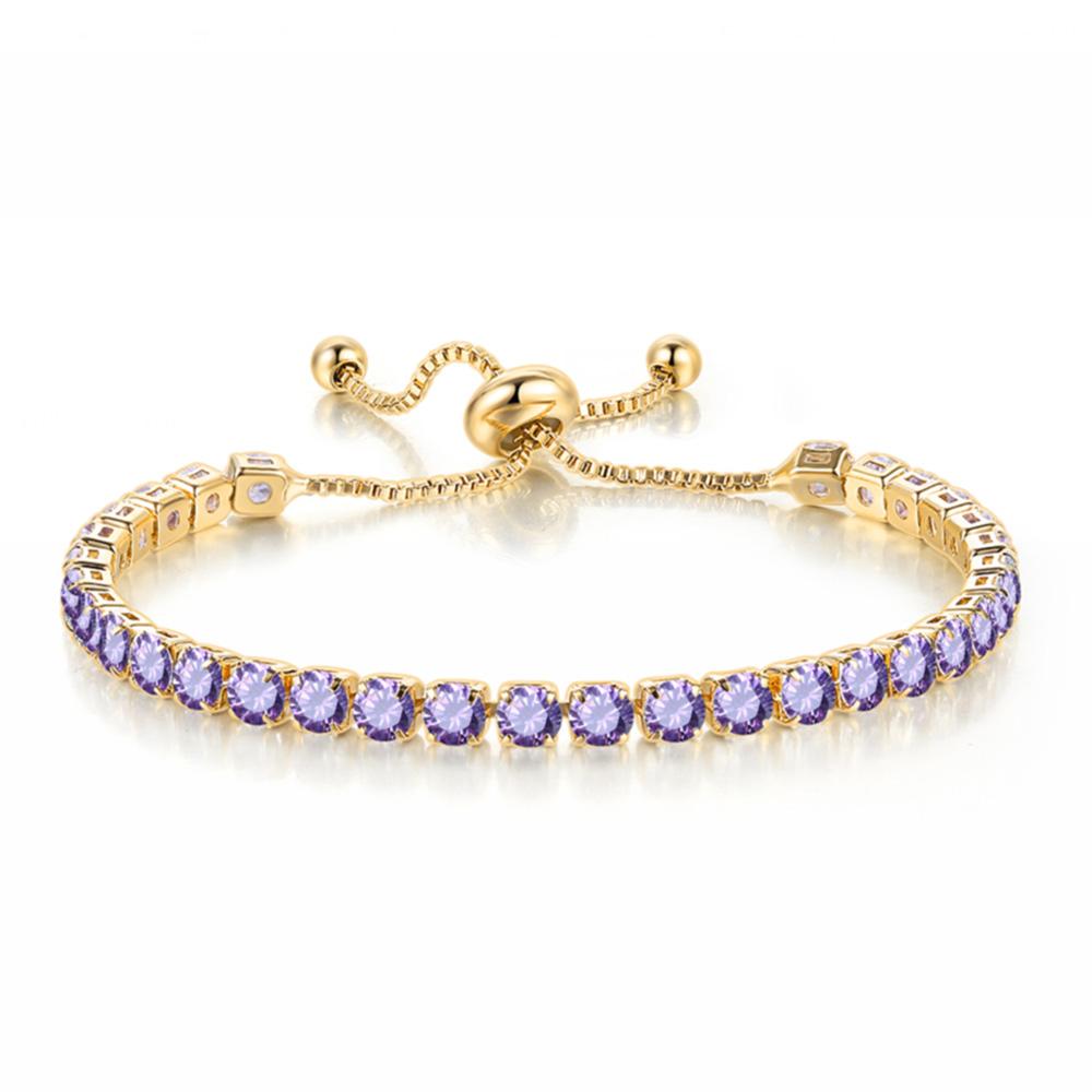 

Colorful Crystal Tennis Bracelet for Women Adjustable Multicolor 4MM CZ Wedding Birthstone Hand Chain Zircon Wholesale H133