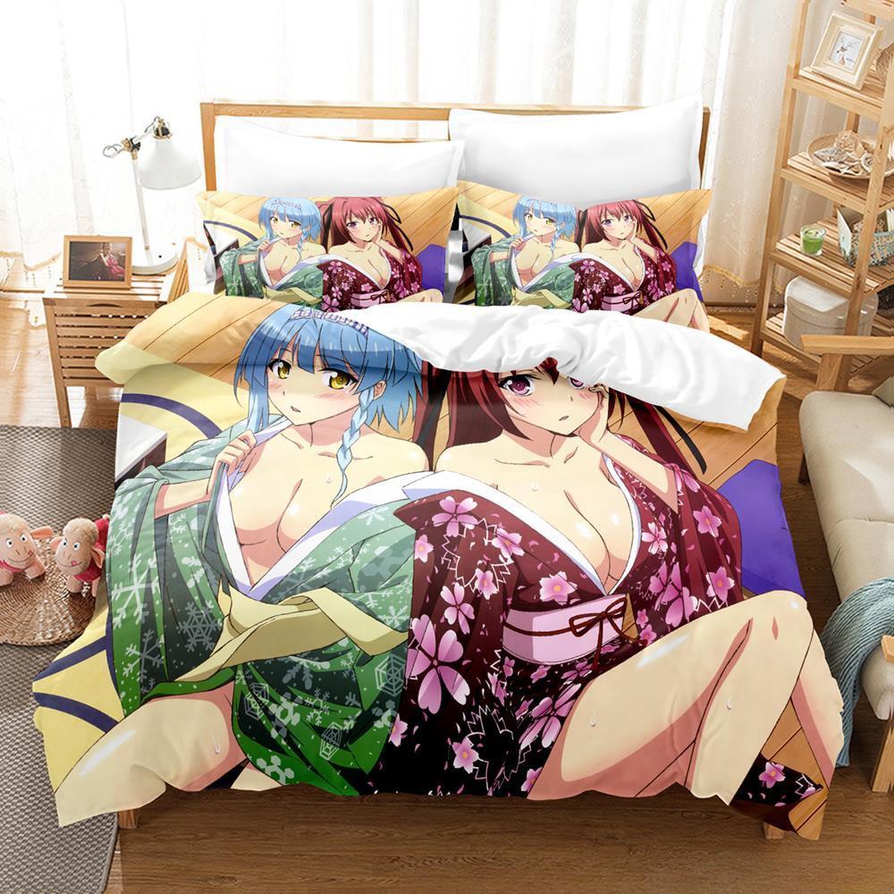 The Testament of Sister New Devil Bedding Set Cartoon Anime Three-piece Set Adult Kid Bedroom Duvetcover Sets 3D Bikini Girl Bed