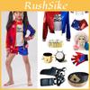 Kostium Cosplay Harley Quinn z Suicide Squad Dla Dorosłych i Dzieci z Poliestrowej Tkaniny Do Odgrywania Ról